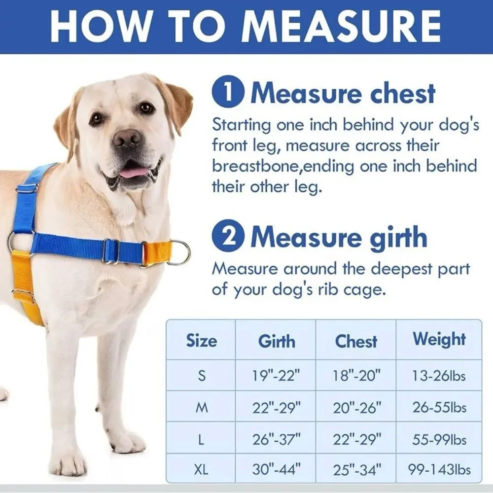 Mearrcgo No Pull Dog Harness with Dog Leash, Easy to Control Walking Harness L